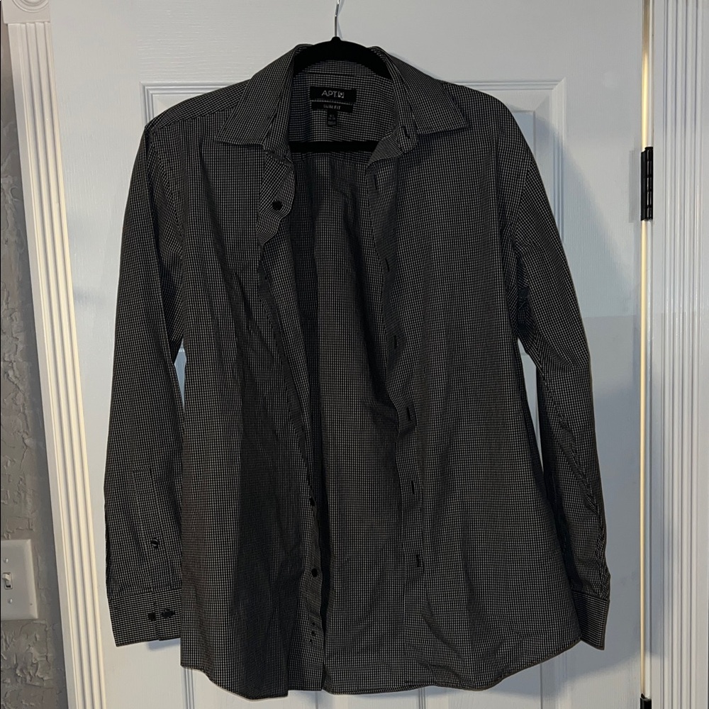 Apt. 9 Men's Black and White Checkered Shirt